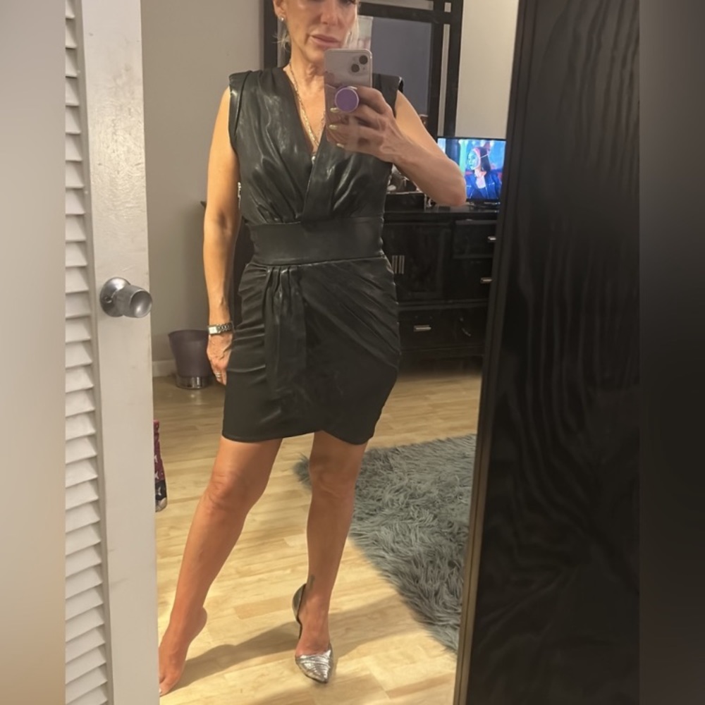 🎉3X HOST PICK🎉 IRO Luxe Genuine Leather Mini Dress —LIKE NEW - Picture 2 of 5